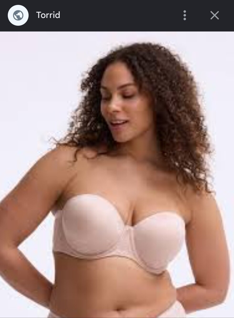 Torrid Curve Strapless Convertable Push-Up Smooth Bra Rose Dust Nude 42DD